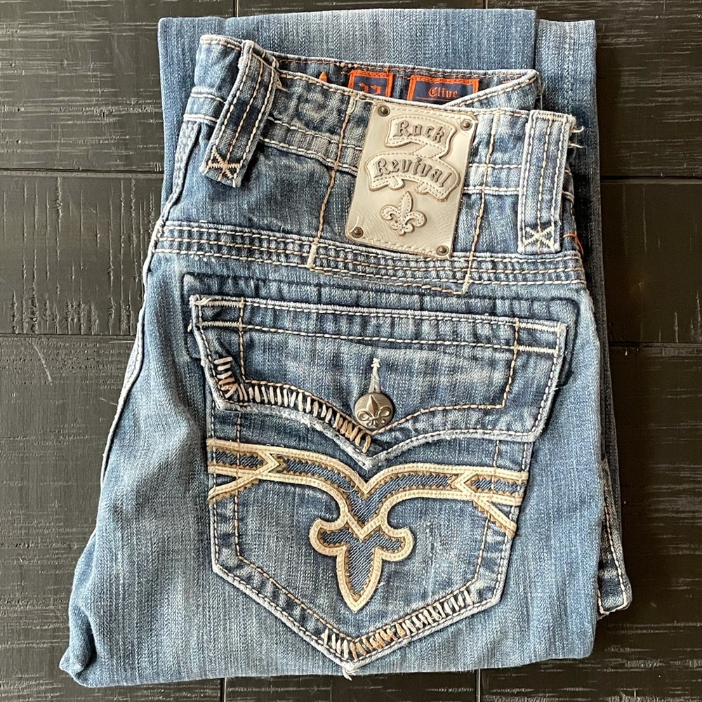 Rock Revival Clive Straight Jeans Size 32